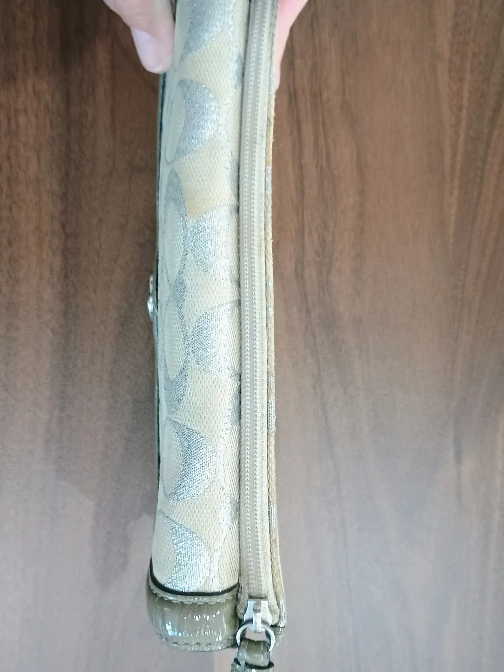 Coach Pre Loved Vintage Metallic Trifold Wallet